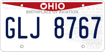 OH license plate GLJ8767