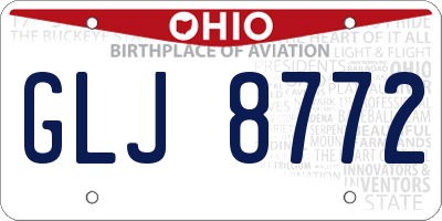 OH license plate GLJ8772