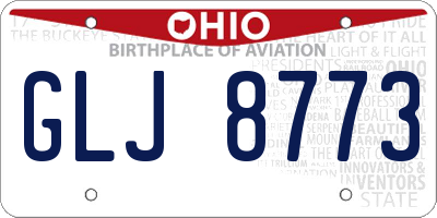 OH license plate GLJ8773