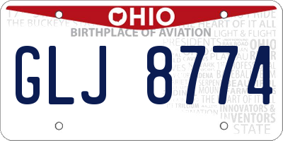 OH license plate GLJ8774