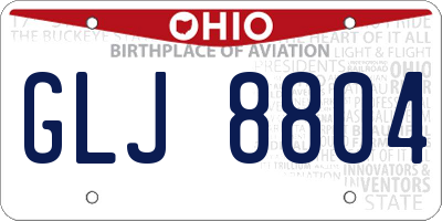 OH license plate GLJ8804