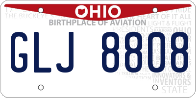 OH license plate GLJ8808
