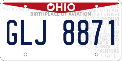 OH license plate GLJ8871