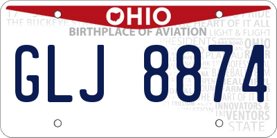 OH license plate GLJ8874