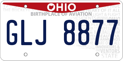 OH license plate GLJ8877