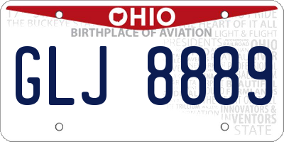 OH license plate GLJ8889