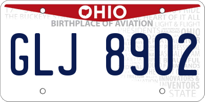 OH license plate GLJ8902