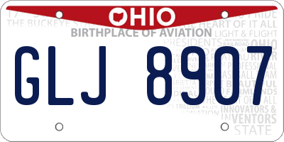 OH license plate GLJ8907