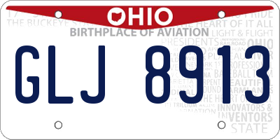 OH license plate GLJ8913