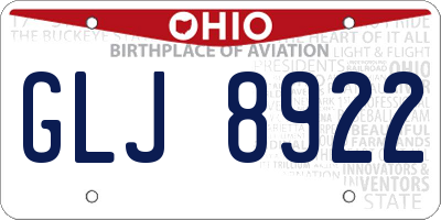 OH license plate GLJ8922