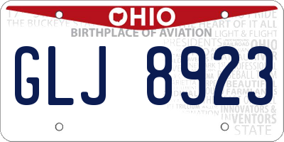 OH license plate GLJ8923
