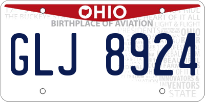 OH license plate GLJ8924