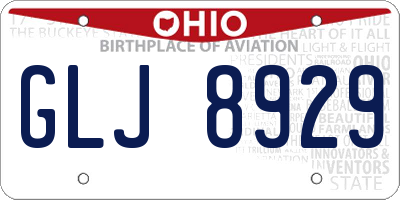 OH license plate GLJ8929