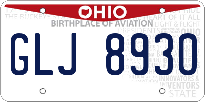OH license plate GLJ8930