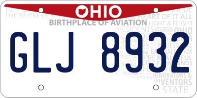 OH license plate GLJ8932