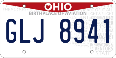 OH license plate GLJ8941