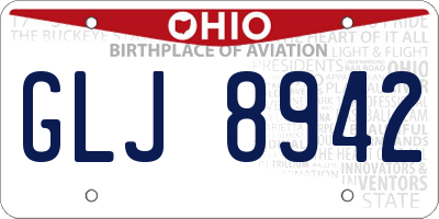 OH license plate GLJ8942
