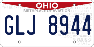OH license plate GLJ8944