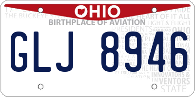 OH license plate GLJ8946