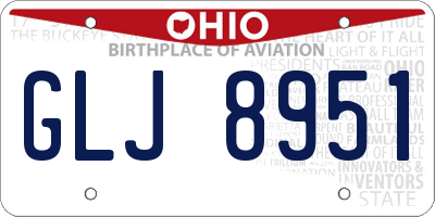 OH license plate GLJ8951
