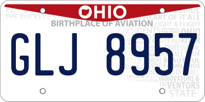 OH license plate GLJ8957