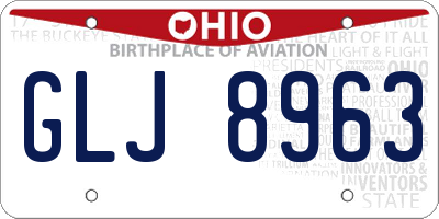 OH license plate GLJ8963