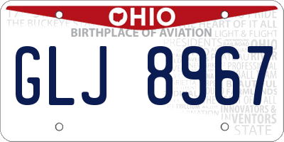 OH license plate GLJ8967