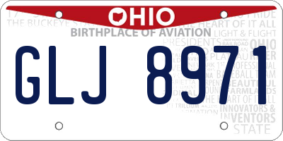 OH license plate GLJ8971