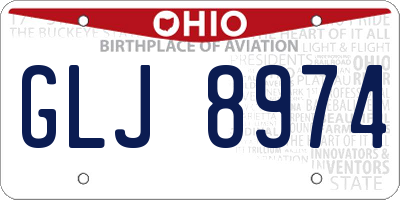 OH license plate GLJ8974