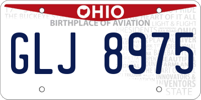 OH license plate GLJ8975