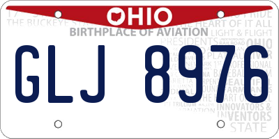 OH license plate GLJ8976