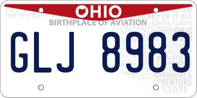 OH license plate GLJ8983