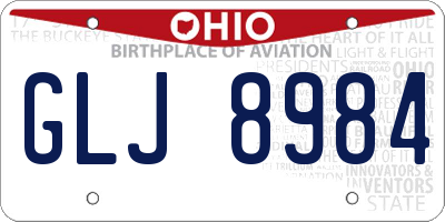 OH license plate GLJ8984