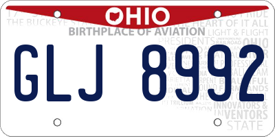 OH license plate GLJ8992