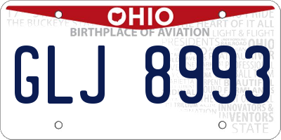 OH license plate GLJ8993