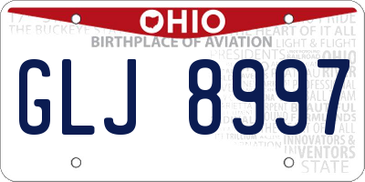 OH license plate GLJ8997