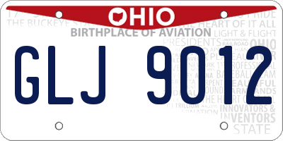OH license plate GLJ9012