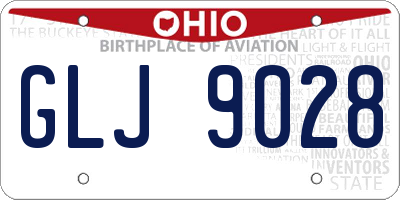 OH license plate GLJ9028