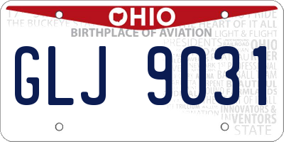 OH license plate GLJ9031