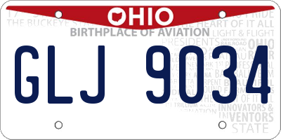 OH license plate GLJ9034