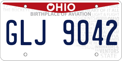 OH license plate GLJ9042