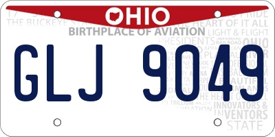 OH license plate GLJ9049