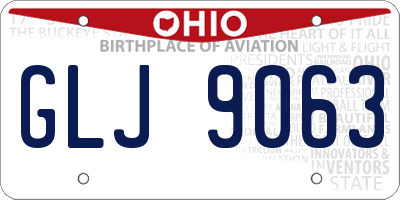 OH license plate GLJ9063