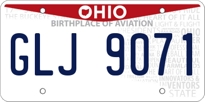 OH license plate GLJ9071