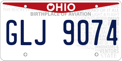 OH license plate GLJ9074