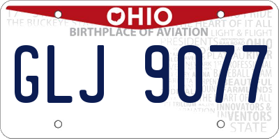OH license plate GLJ9077