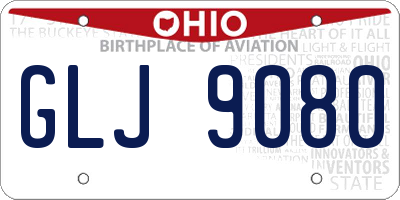 OH license plate GLJ9080