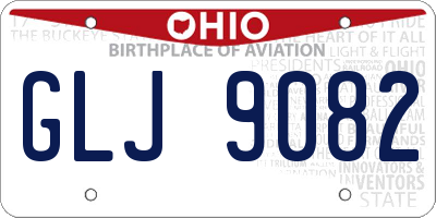 OH license plate GLJ9082