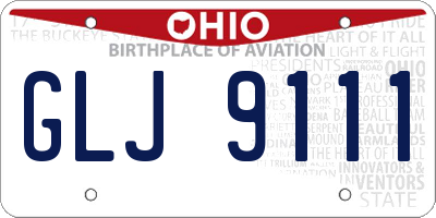 OH license plate GLJ9111