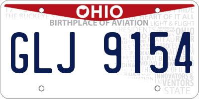 OH license plate GLJ9154